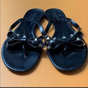 Valentino Rubber Studded Flip Flops Size 38